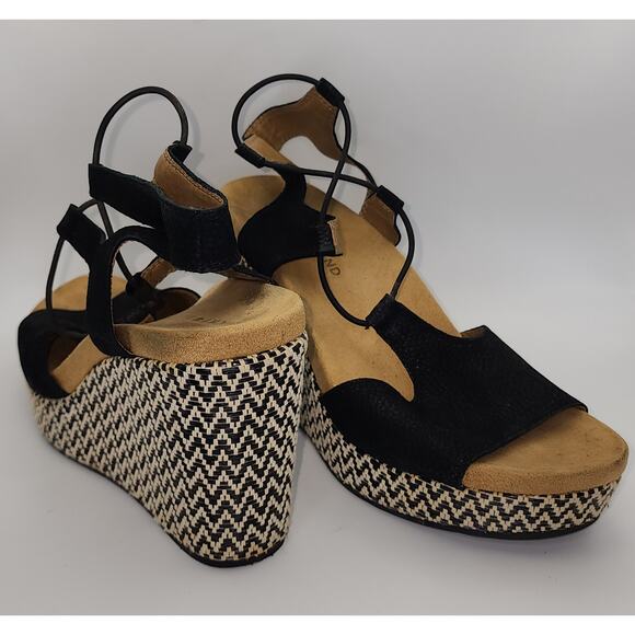 Lucky Brand Women’s Espadrille Wedge Sandals Black Size 8.5 - Picture 2 of 14